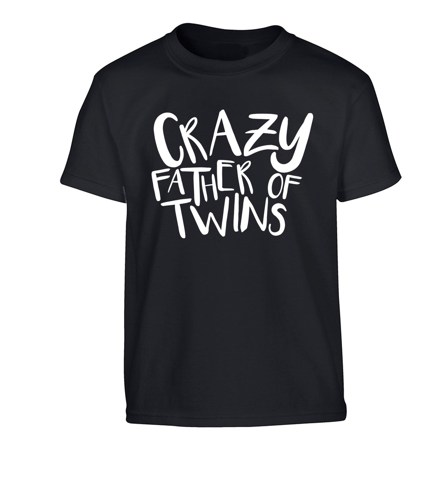 Crazy father of twins Children's black Tshirt 12-13 Years