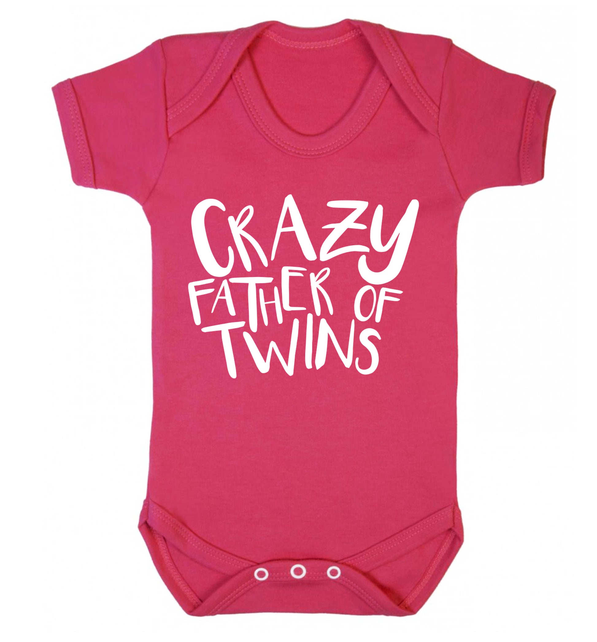 Crazy father of twins Baby Vest dark pink 18-24 months