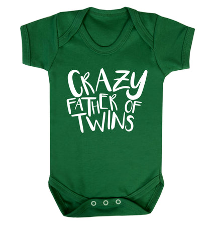 Crazy father of twins Baby Vest green 18-24 months