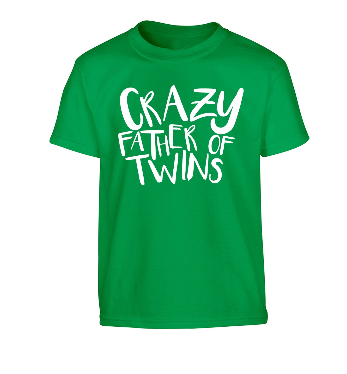 Crazy father of twins Children's green Tshirt 12-13 Years