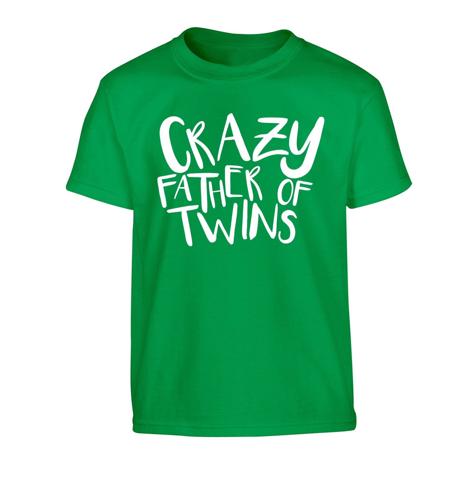 Crazy father of twins Children's green Tshirt 12-13 Years