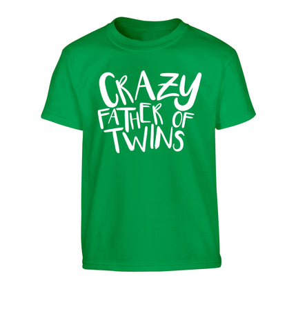 Crazy father of twins Children's green Tshirt 12-13 Years