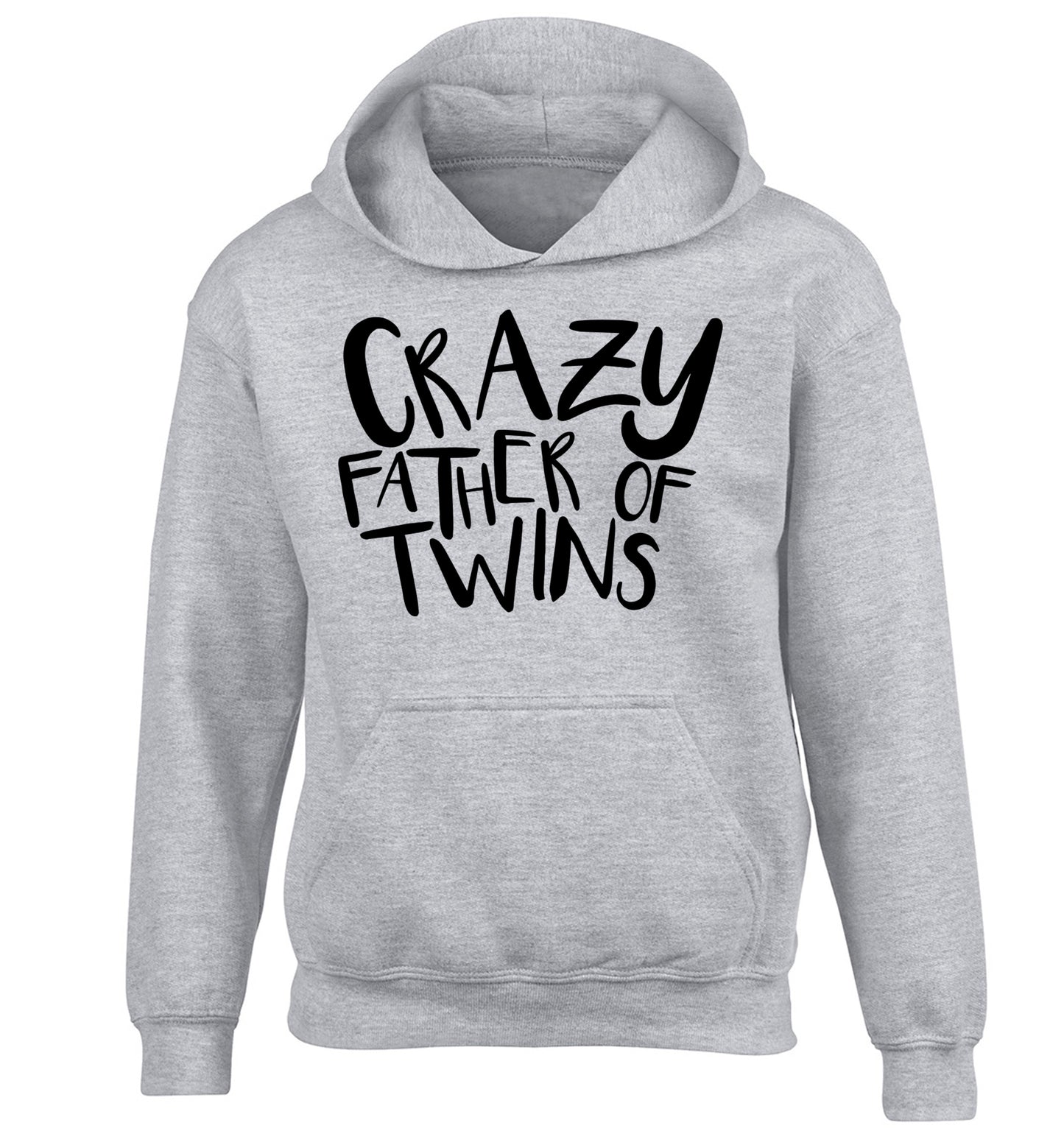 Crazy father of twins children's grey hoodie 12-13 Years
