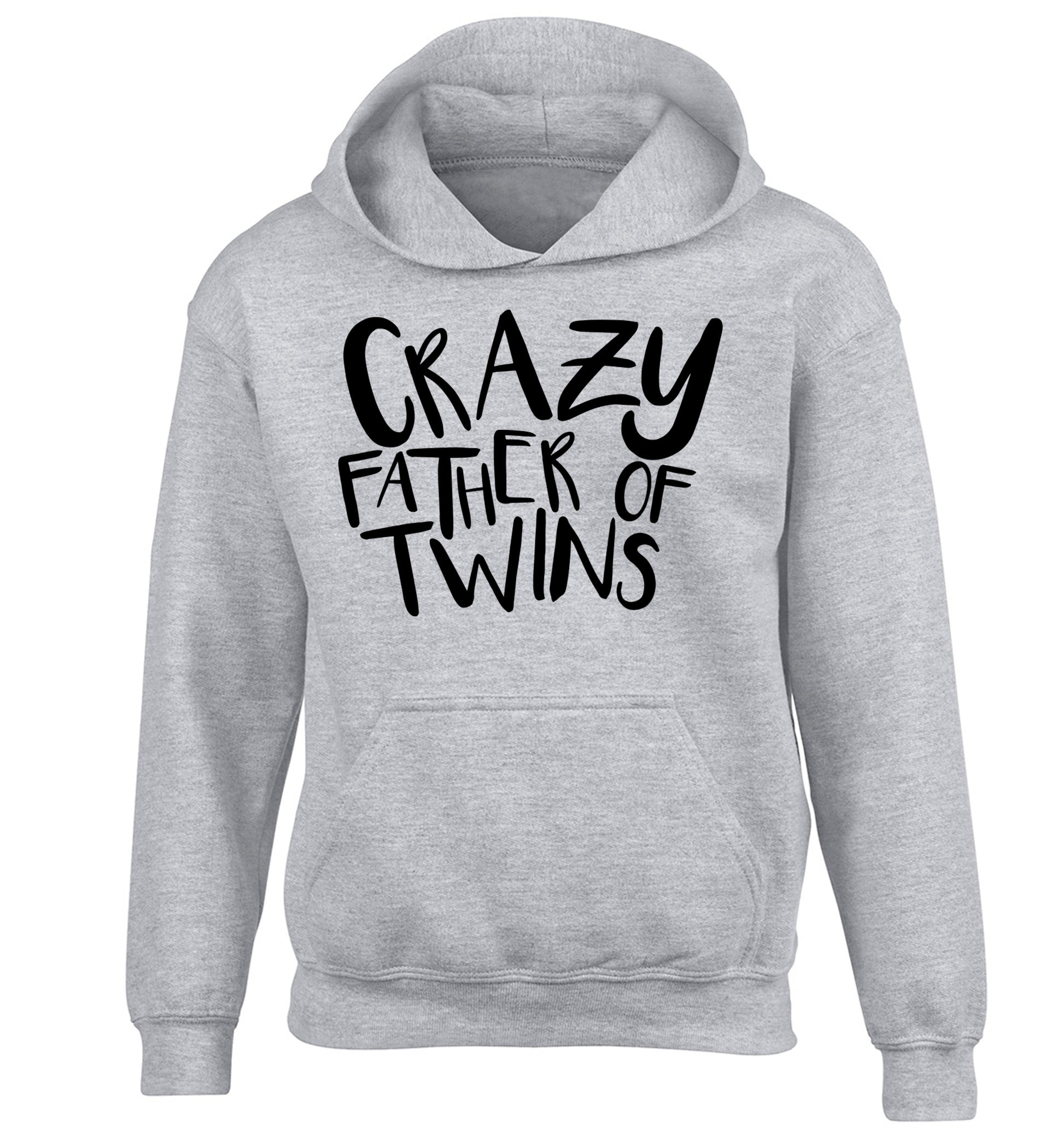 Crazy father of twins children's grey hoodie 12-13 Years