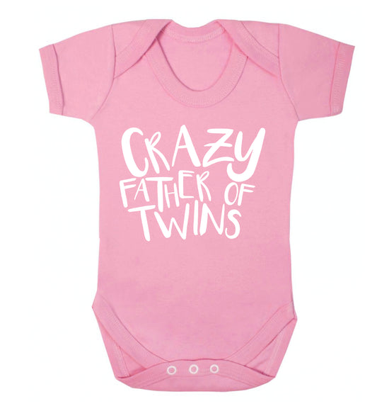 Crazy father of twins Baby Vest pale pink 18-24 months