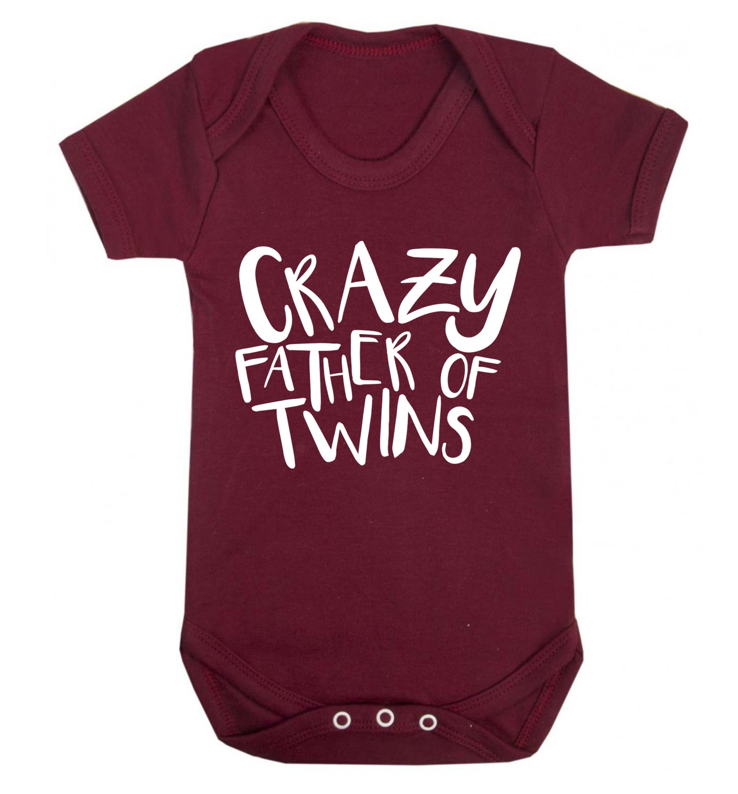 Crazy father of twins Baby Vest maroon 18-24 months