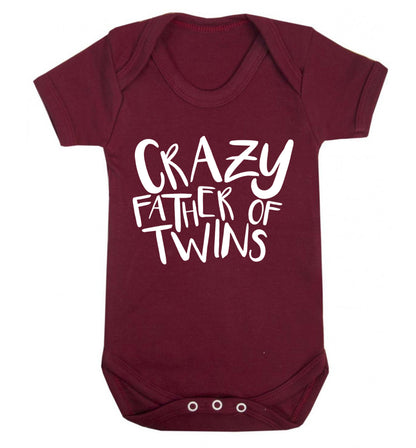 Crazy father of twins Baby Vest maroon 18-24 months