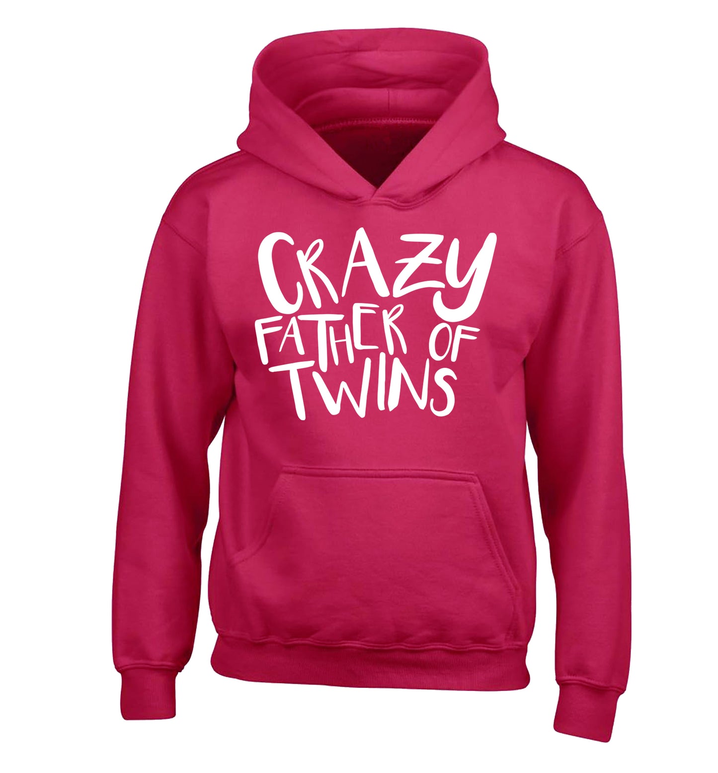 Crazy father of twins children's pink hoodie 12-13 Years