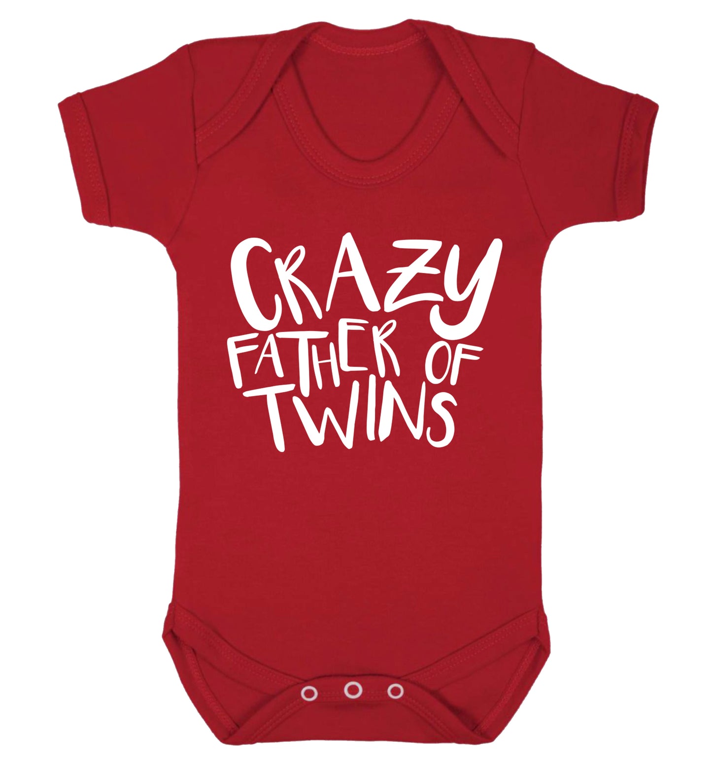 Crazy father of twins Baby Vest red 18-24 months