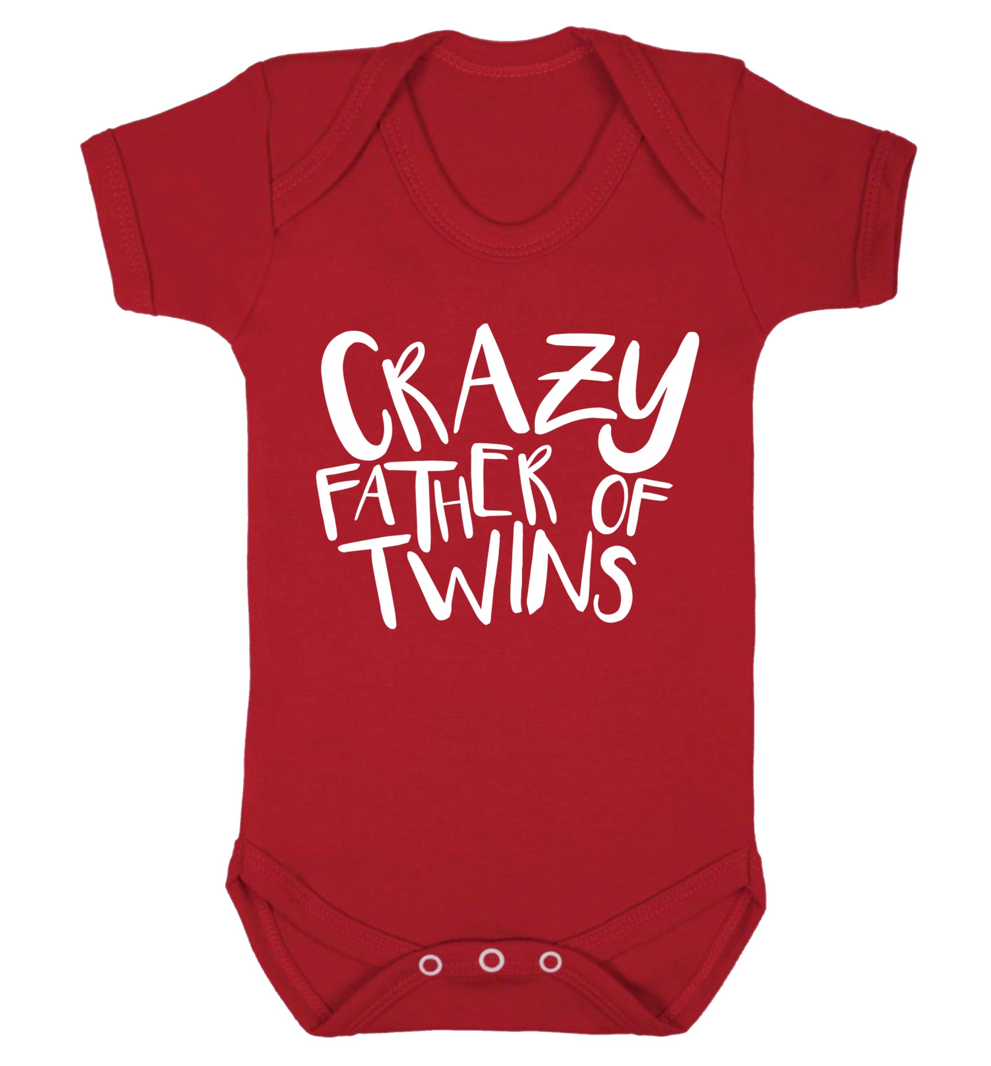 Crazy father of twins Baby Vest red 18-24 months