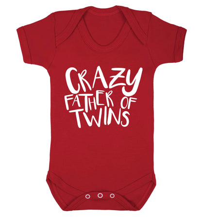 Crazy father of twins Baby Vest red 18-24 months