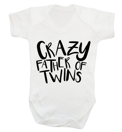 Crazy father of twins Baby Vest white 18-24 months