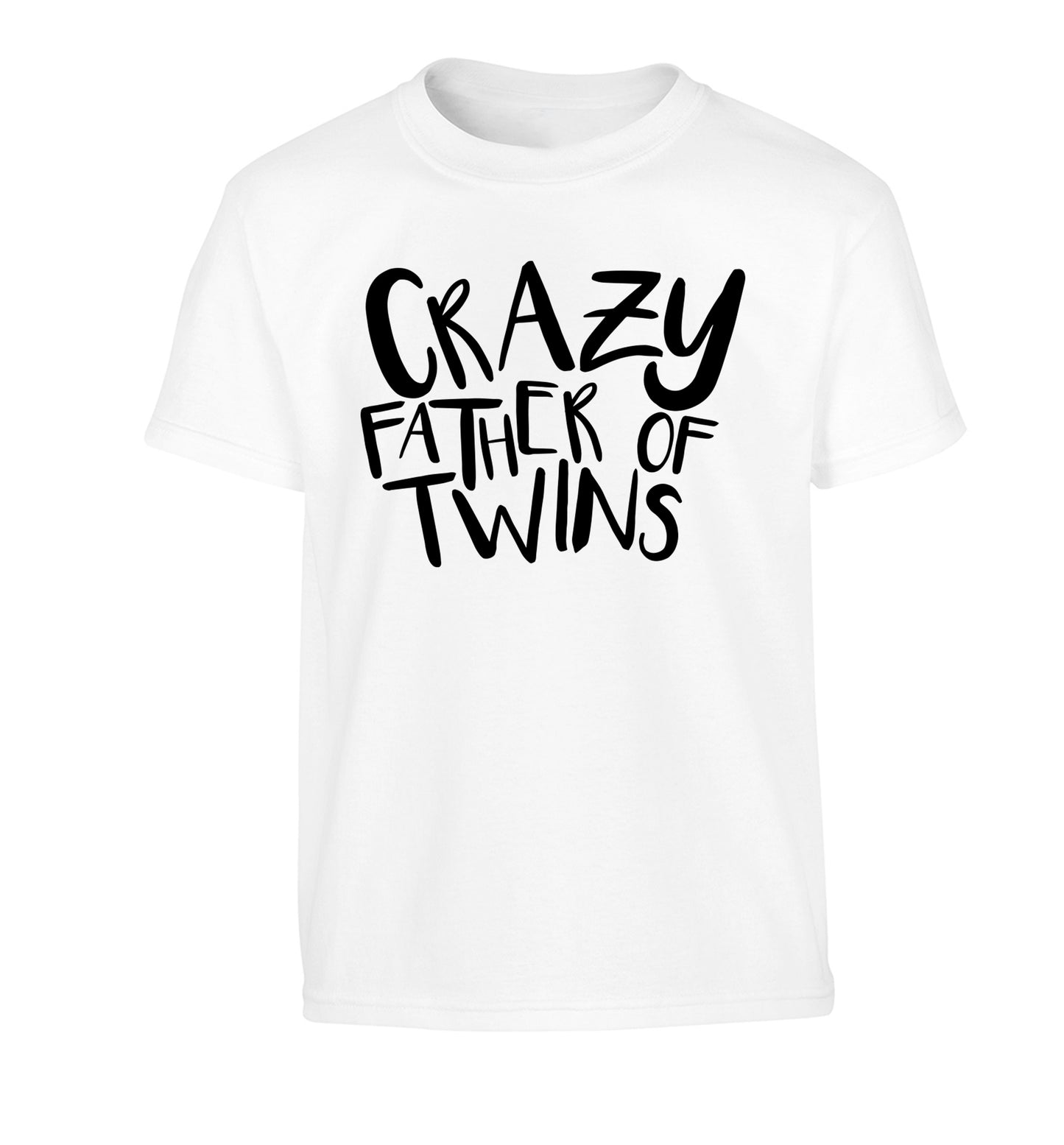 Crazy father of twins Children's white Tshirt 12-13 Years