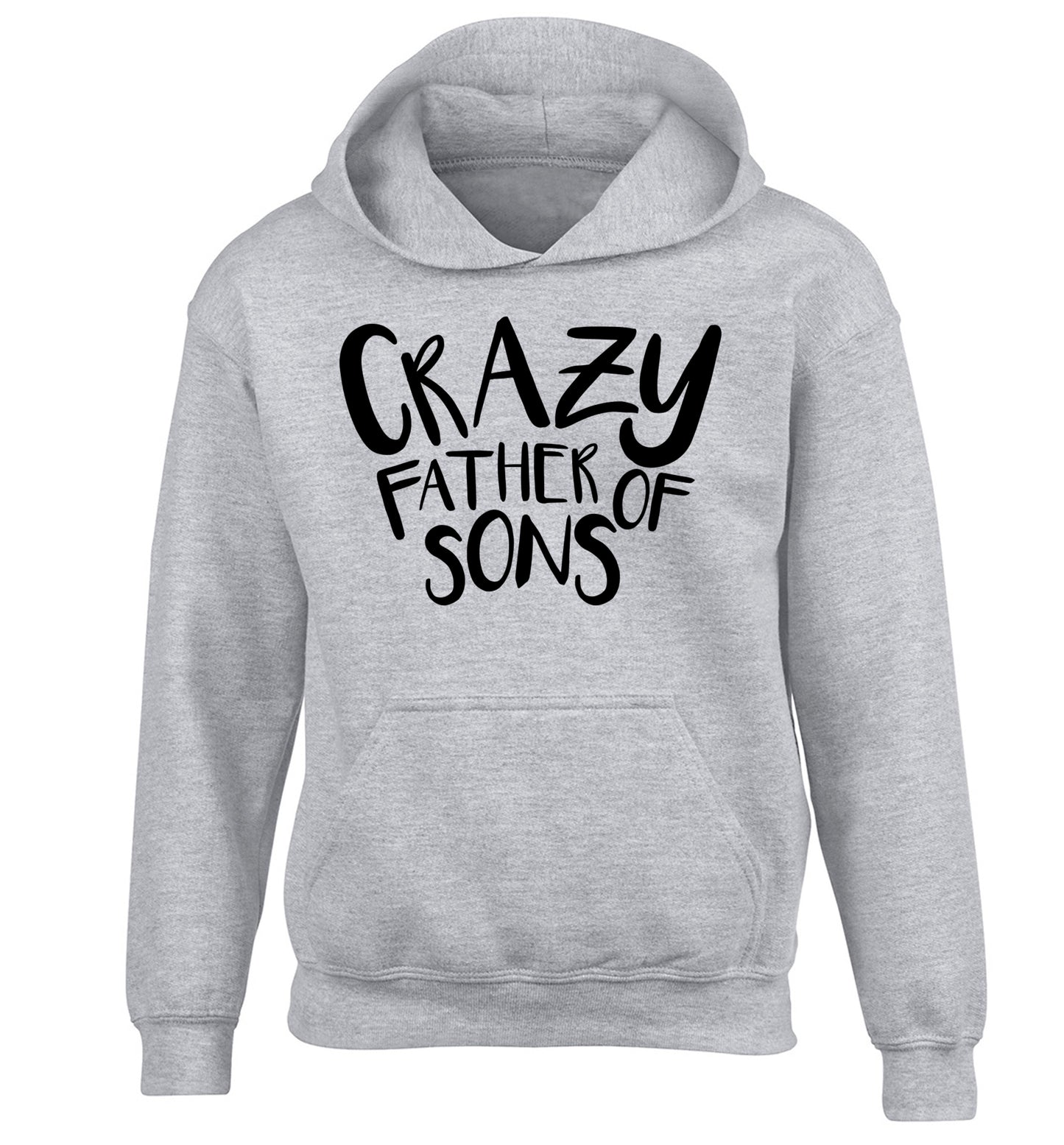 Crazy father of sons children's grey hoodie 12-13 Years