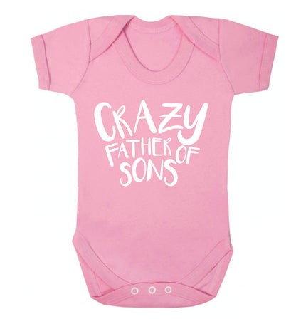 Crazy father of sons Baby Vest pale pink 18-24 months