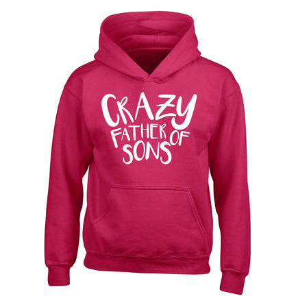 Crazy father of sons children's pink hoodie 12-13 Years