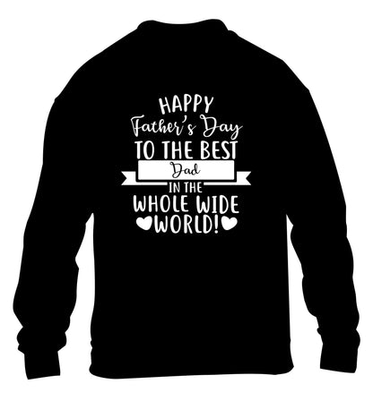 Happy Father's Day to the best father in the world! children's black sweater 12-13 Years
