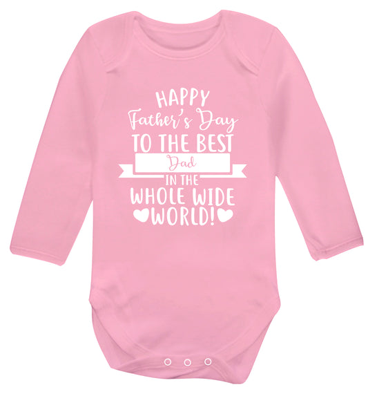 Happy Father's Day to the best father in the world! Baby Vest long sleeved pale pink 6-12 months