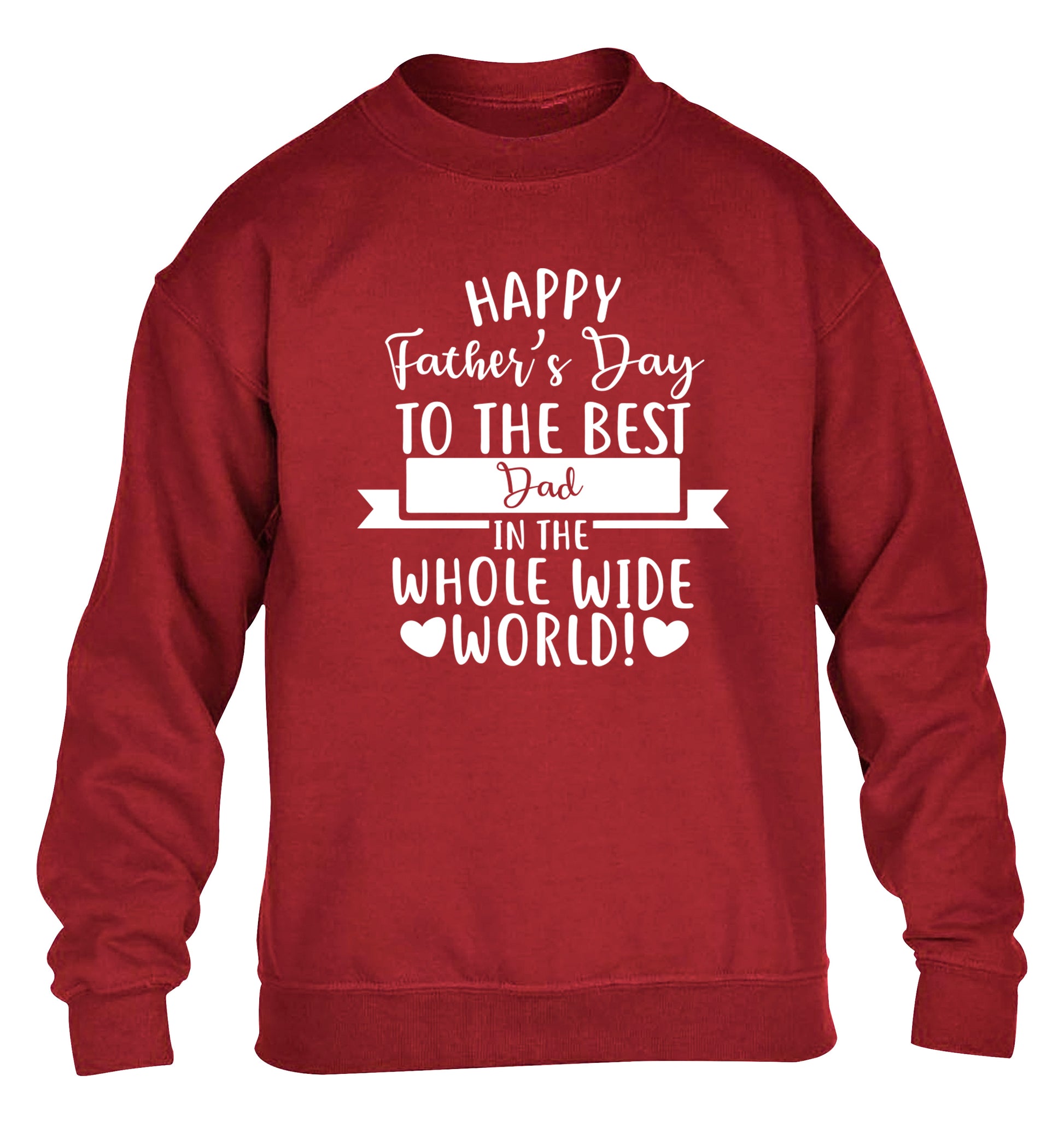 Happy Father's Day to the best father in the world! children's grey sweater 12-13 Years