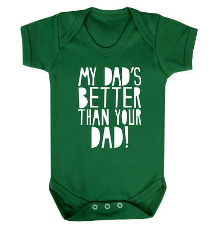My dad's better than your dad Baby Vest green 18-24 months