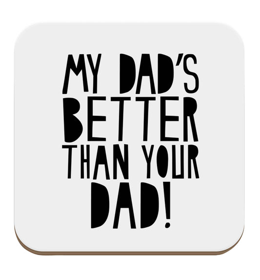 My dad's better than your dad! set of four coasters