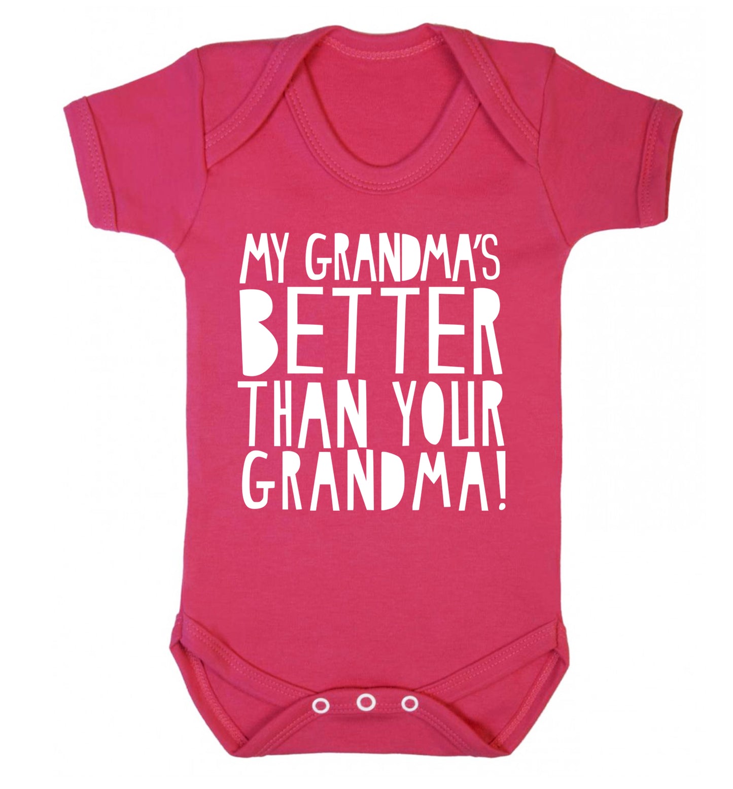My grandma's better than your grandma Baby Vest dark pink 18-24 months