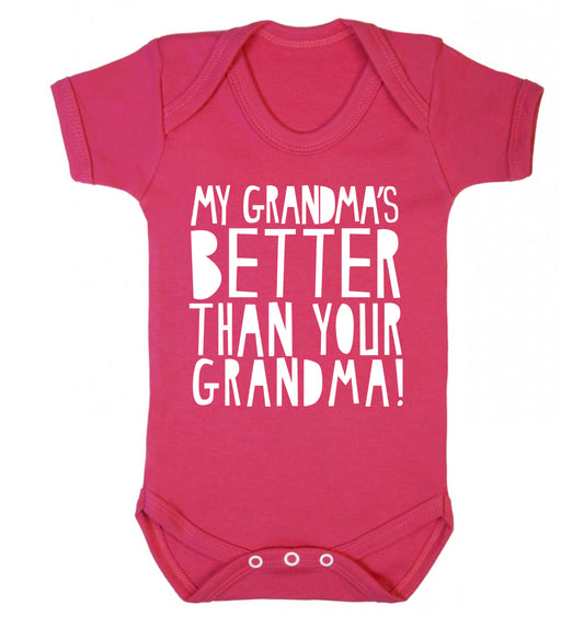 My grandma's better than your grandma Baby Vest dark pink 18-24 months