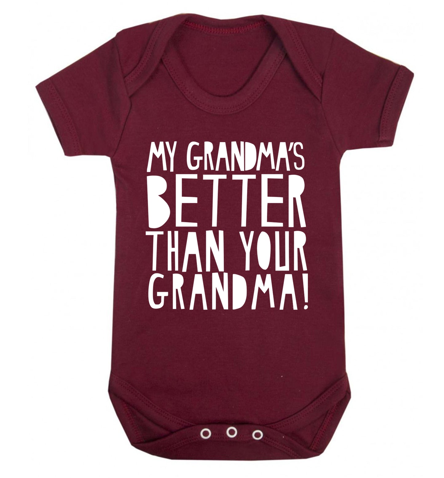 My grandma's better than your grandma Baby Vest maroon 18-24 months