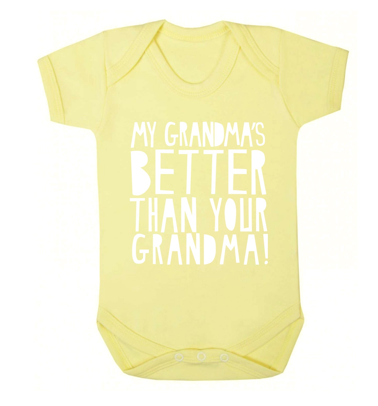 My grandma's better than your grandma Baby Vest pale yellow 18-24 months