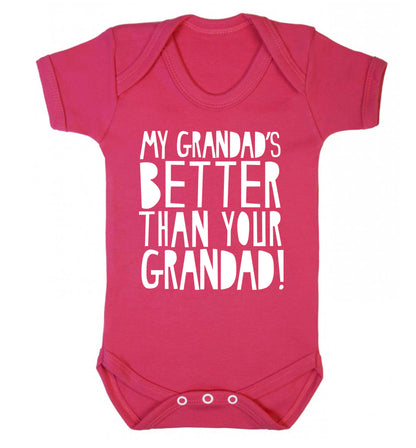 My Grandad's better than your grandad Baby Vest dark pink 18-24 months