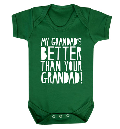 My Grandad's better than your grandad Baby Vest green 18-24 months
