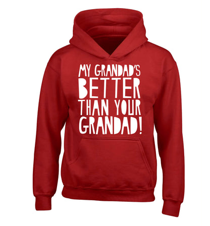My Grandad's better than your grandad children's red hoodie 12-13 Years