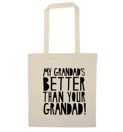My Grandad's better than your grandad natural tote bag