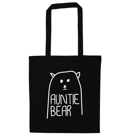Auntie bear black tote bag
