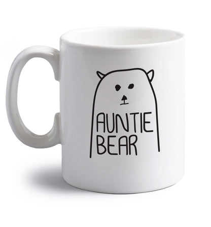 Auntie bear right handed white ceramic mug 