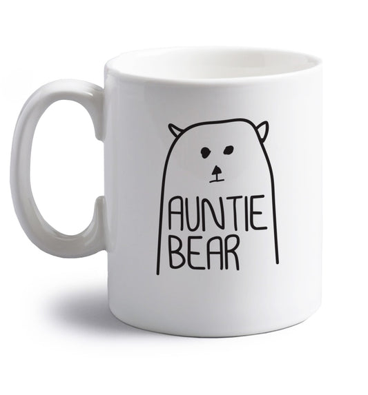 Auntie bear right handed white ceramic mug 