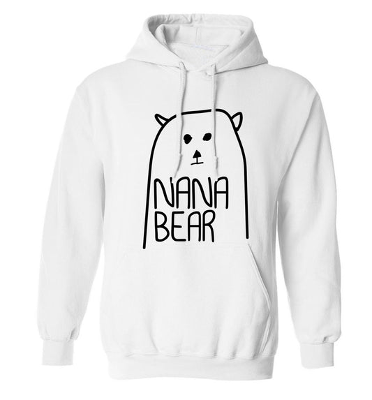 Nana bear adults unisex white hoodie 2XL