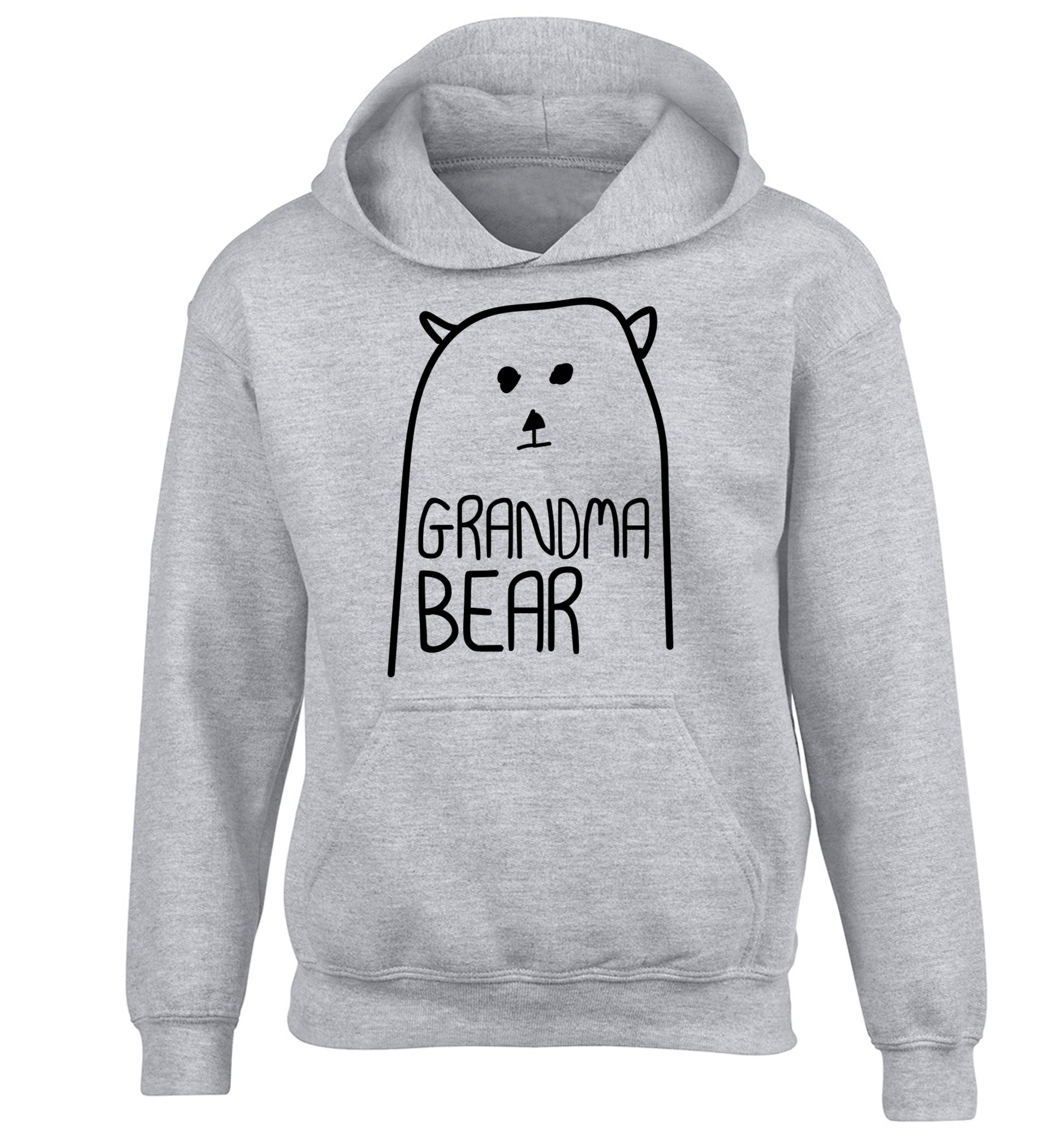 Grandma bear children's grey hoodie 12-13 Years
