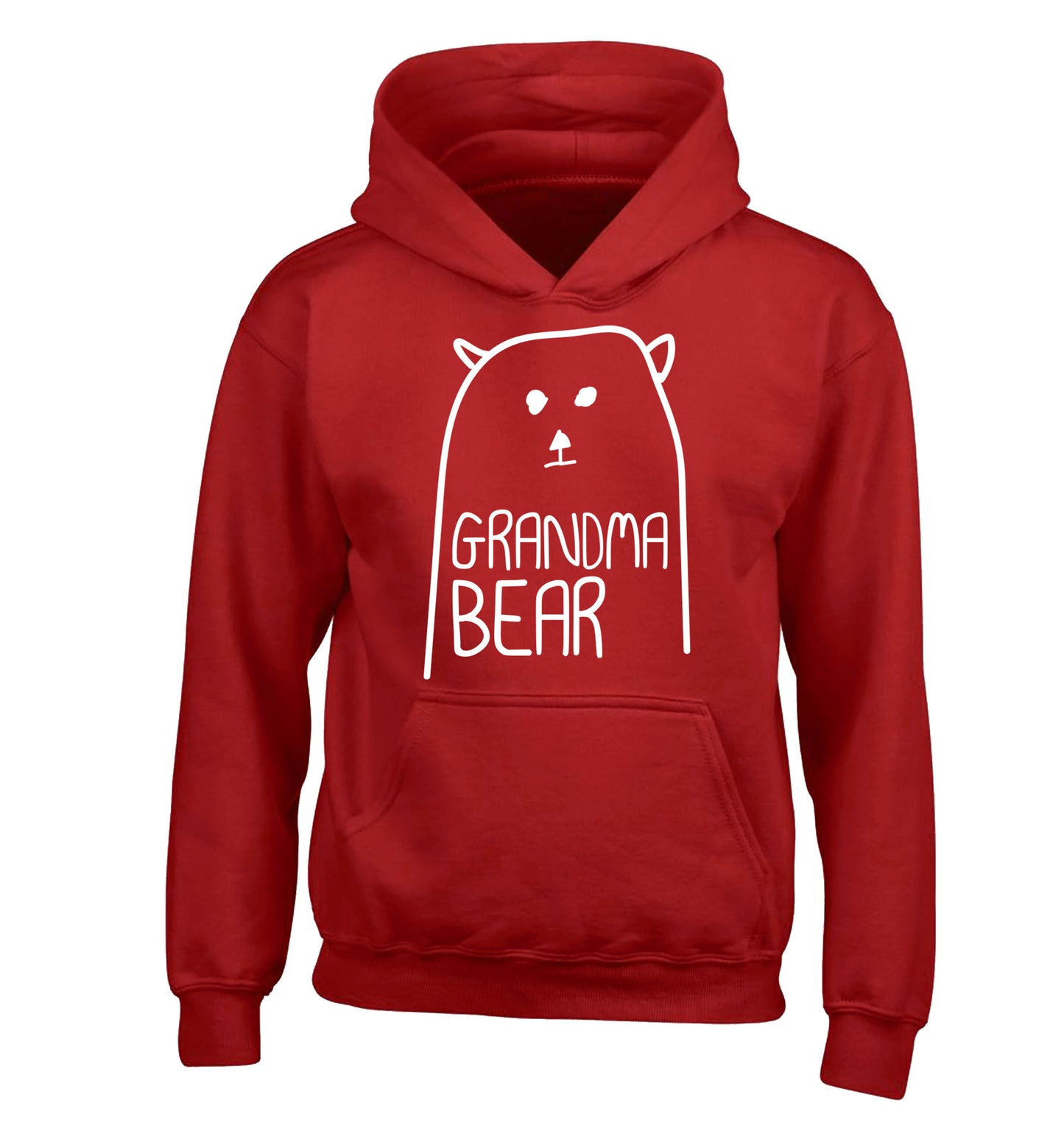 Grandma bear children's red hoodie 12-13 Years