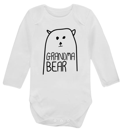Grandma bear Baby Vest long sleeved white 6-12 months