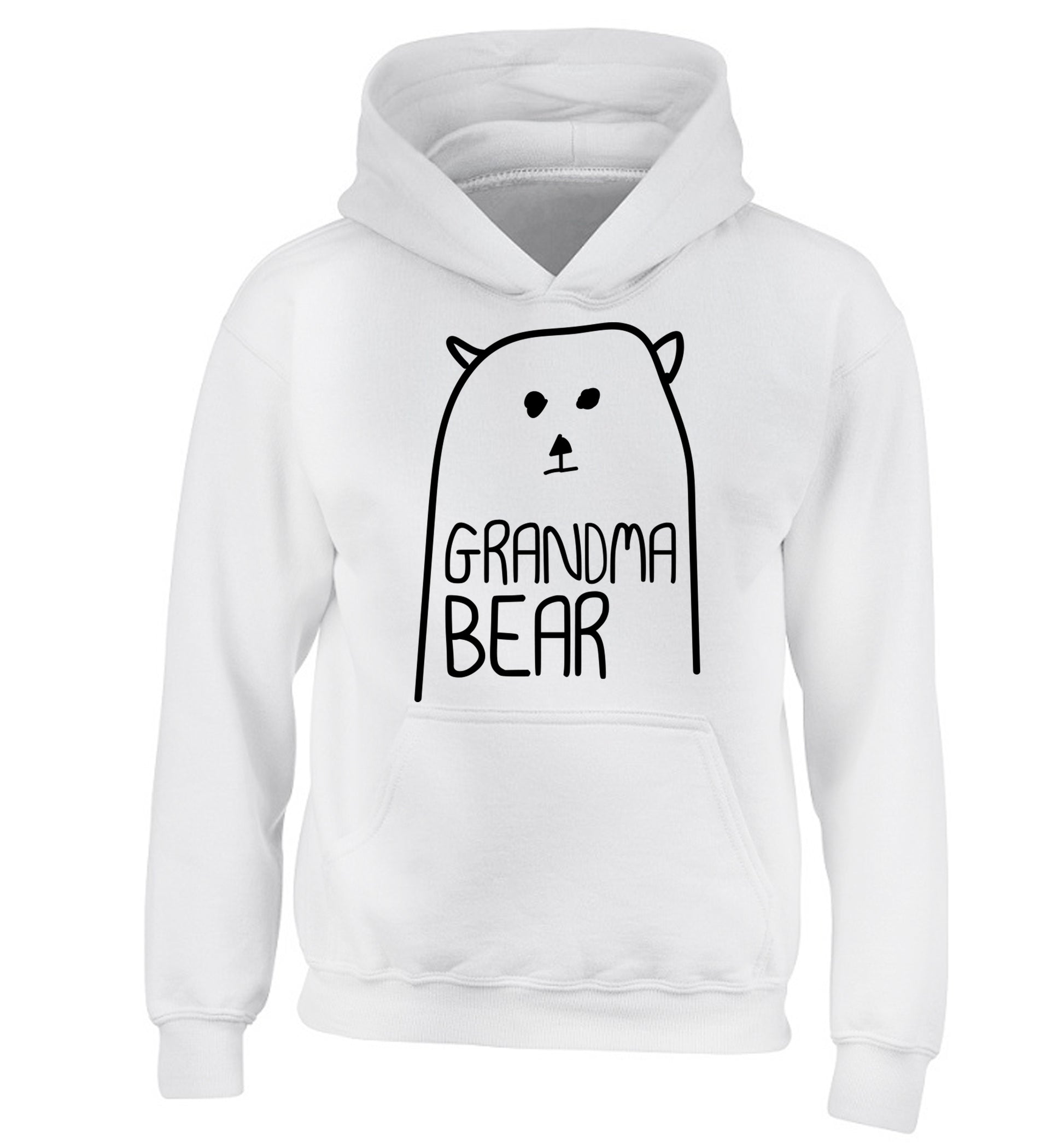 Grandma bear children's white hoodie 12-13 Years
