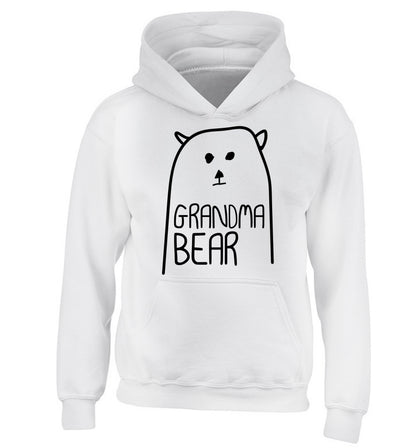 Grandma bear children's white hoodie 12-13 Years