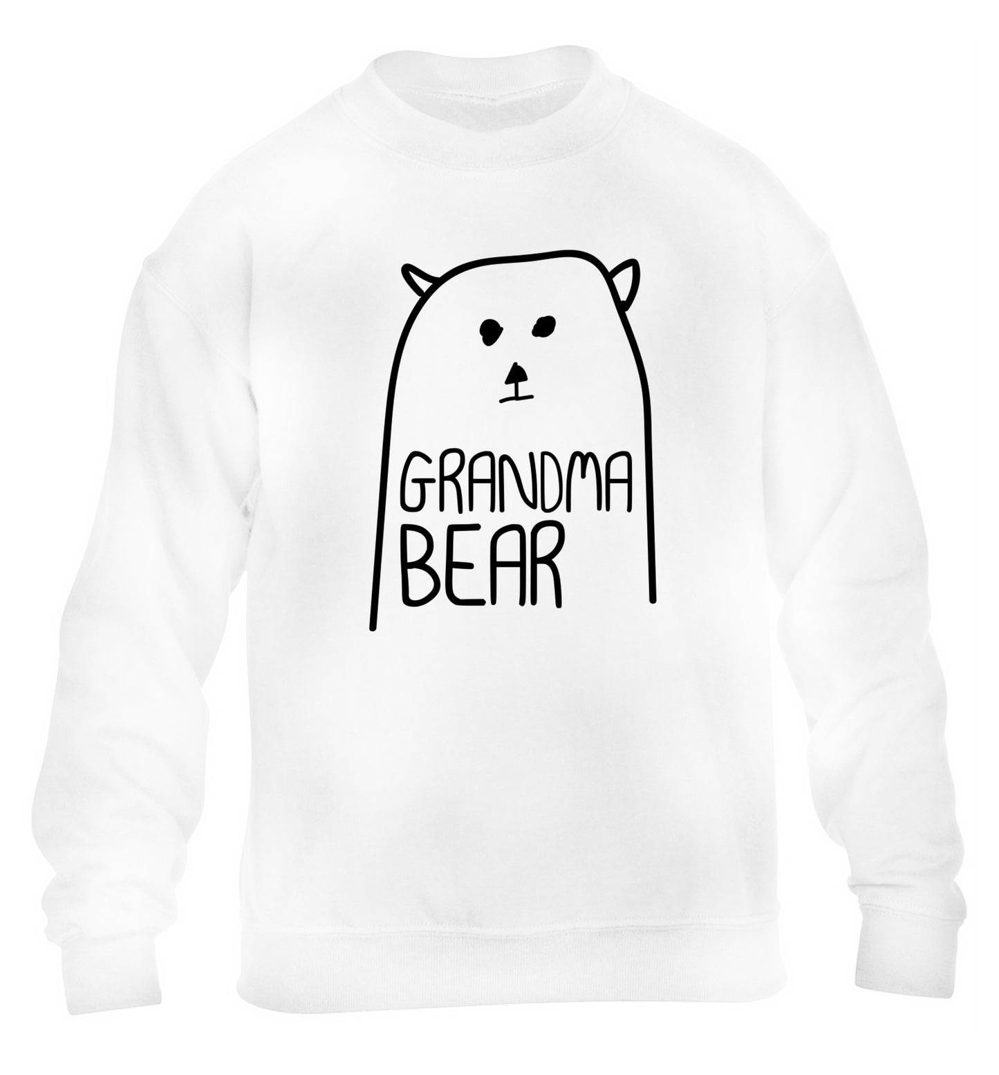 Grandma bear children's white sweater 12-13 Years