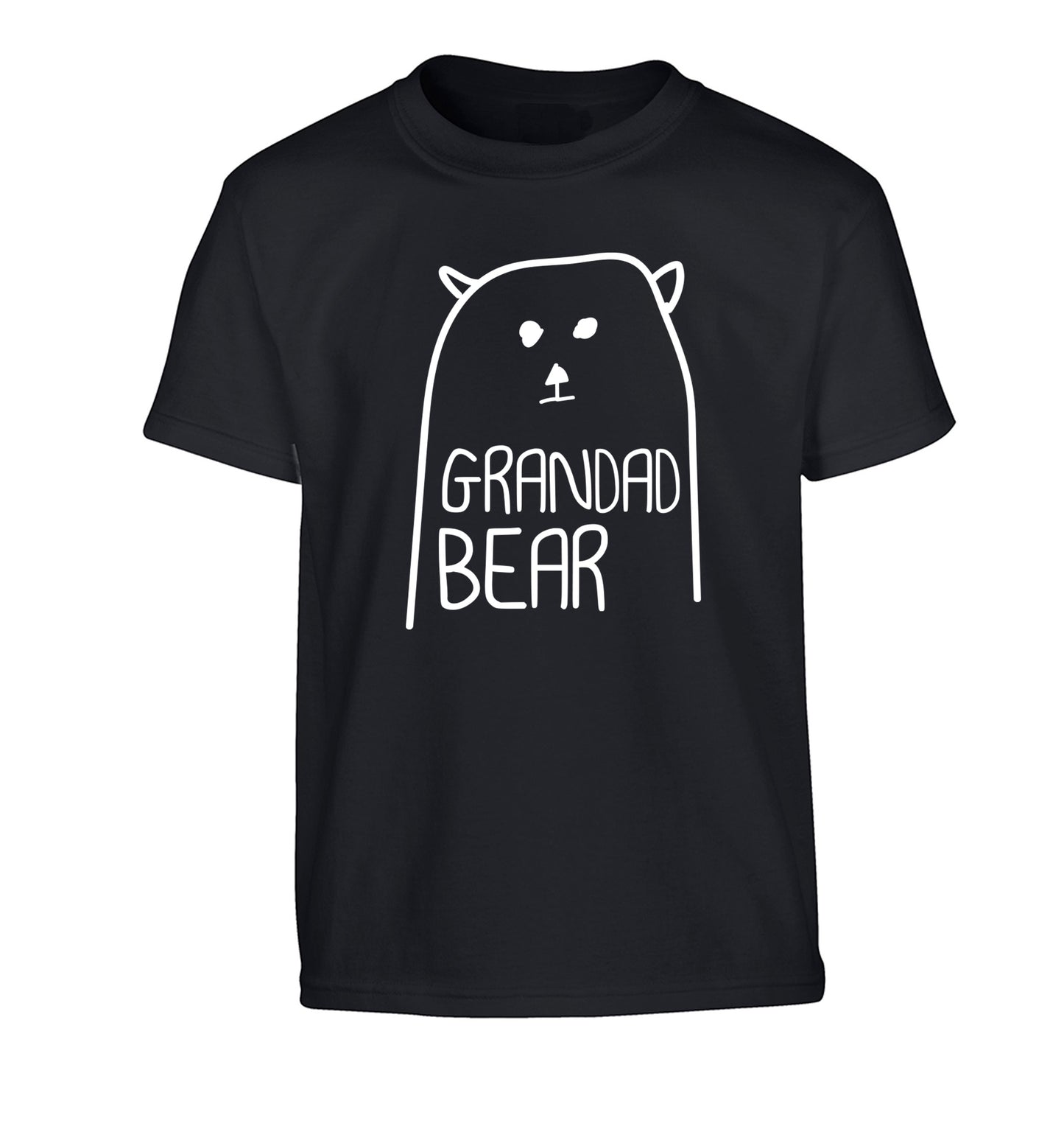 Grandad bear Children's black Tshirt 12-13 Years