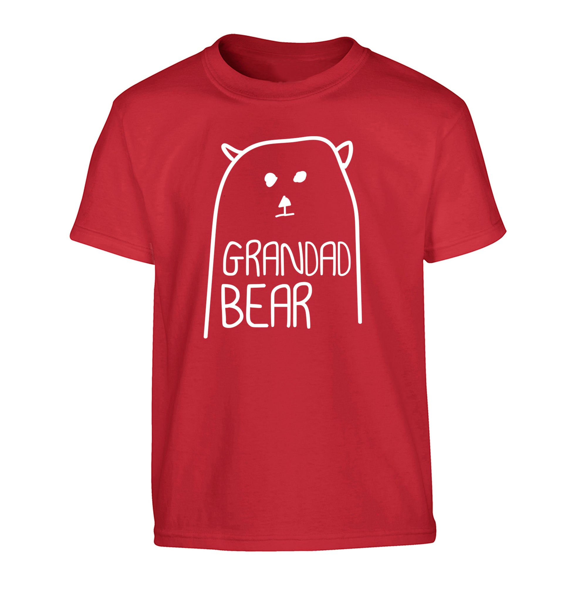 Grandad bear Children's red Tshirt 12-13 Years