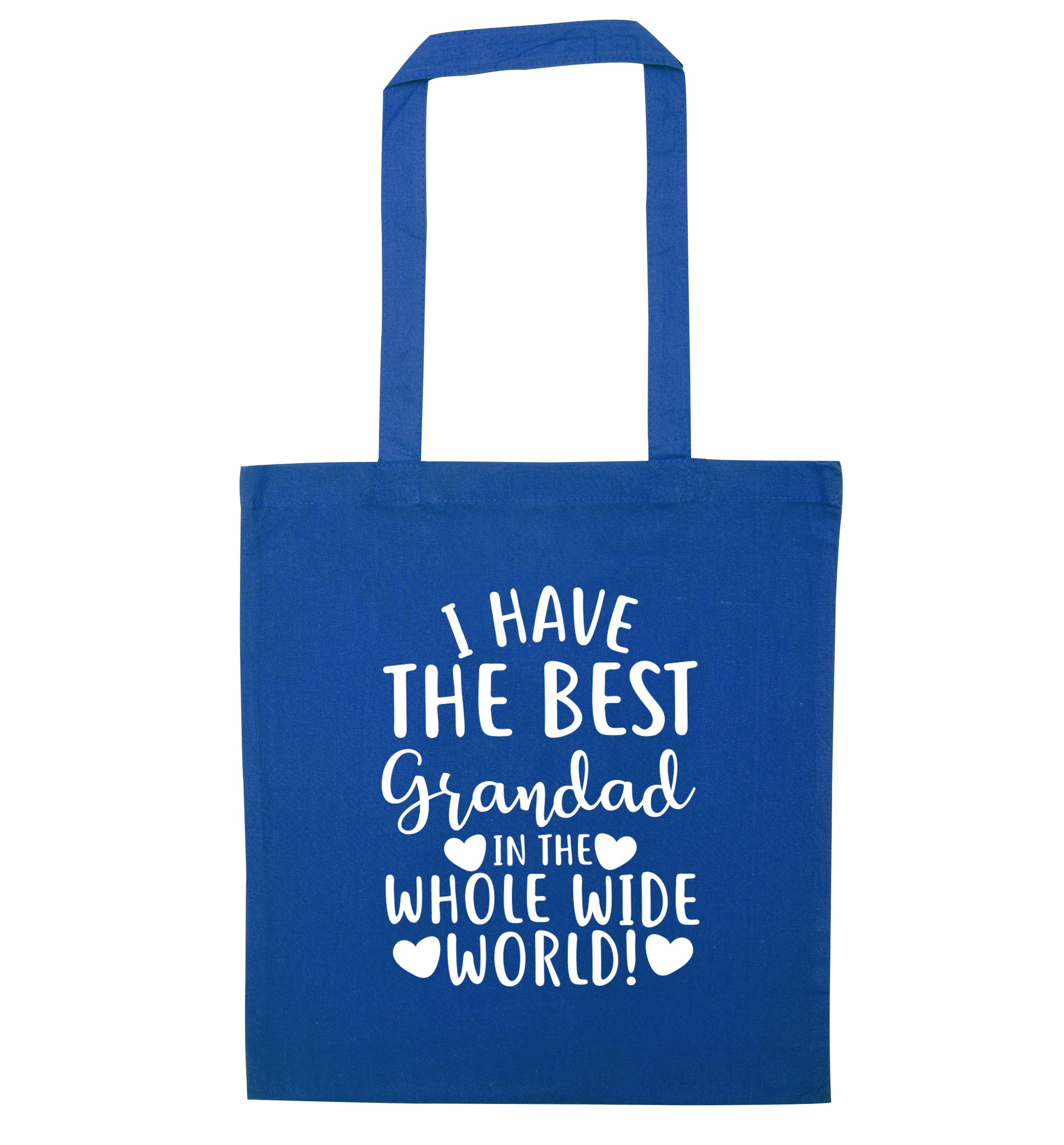 I have the best grandad in the whole wide world! blue tote bag