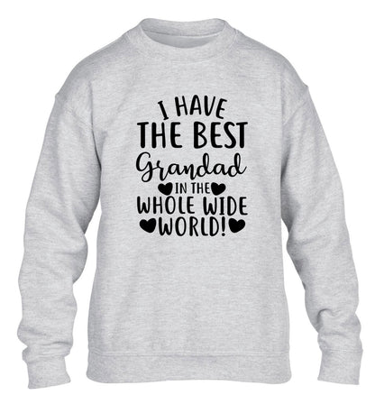 I have the best grandad in the whole wide world! children's grey sweater 12-13 Years