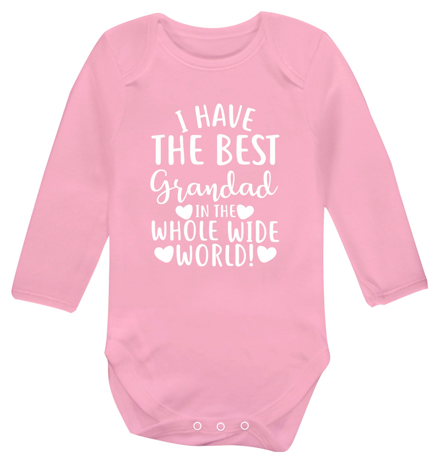 I have the best grandad in the whole wide world! Baby Vest long sleeved pale pink 6-12 months