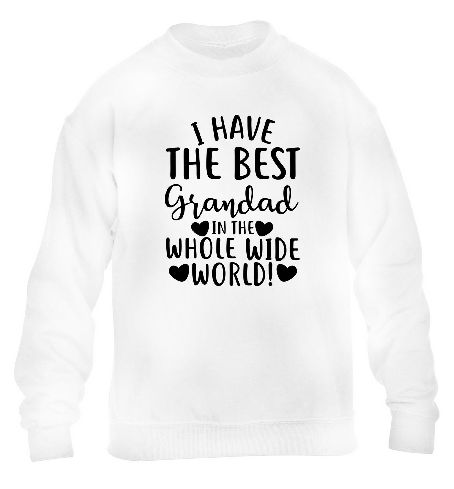 I have the best grandad in the whole wide world! children's white sweater 12-13 Years