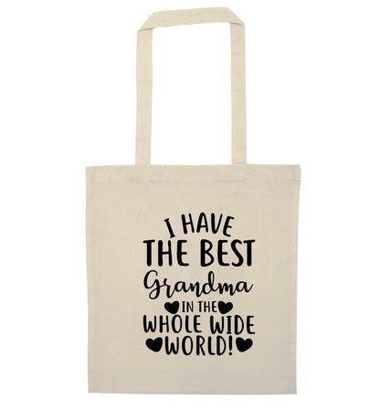 I have the best grandma in the whole wide world! natural tote bag